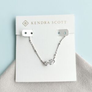 Kendra Scott Genevieve White Crystal Satellite Pendant Necklace in Silver